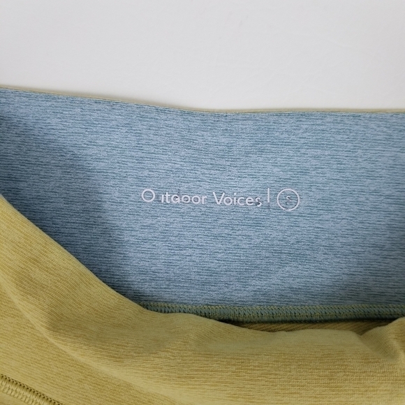 Outdoor Voices colorblock blue yellow 7/8 length activewear leggings womens sz S - Picture 6 of 7